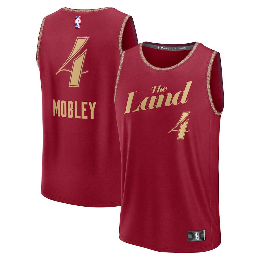 Men Cleveland Cavaliers #4 Evan Mobley Fanatics Branded Wine City Edition 2023-24 Fast Break NBA Jersey->cleveland cavaliers->NBA Jersey